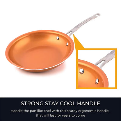 Frying Pan Nonstick 20 24 28Cm Frying Pan with Ceramic Titanium Coating round Copper Egg Pan Kitchen Cookware KC0459