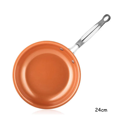 Frying Pan Nonstick 20 24 28Cm Frying Pan with Ceramic Titanium Coating round Copper Egg Pan Kitchen Cookware KC0459